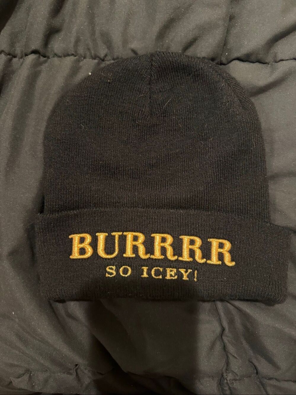 Black and gold burrrr so icey! Brian lichtenberg beanie
